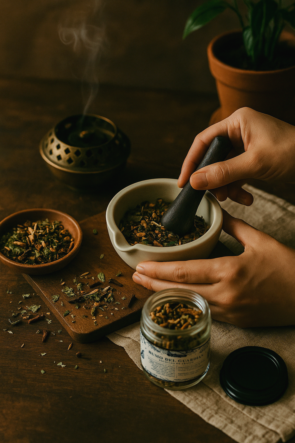 Incienso herbal de limpieza y protección energética - Humo del guardián