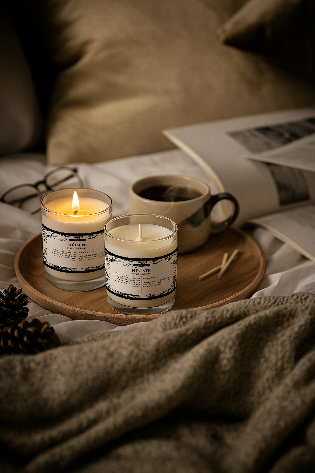 Vela aromática para limpieza y protección energética - Hécate