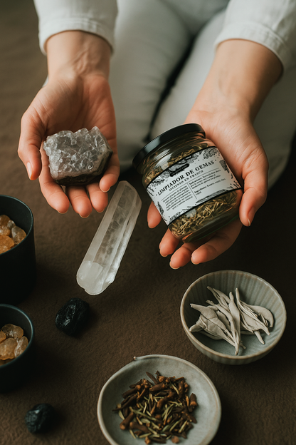 Incienso herbal para limpiar cuarzos y gemas - Limpiador de gemas