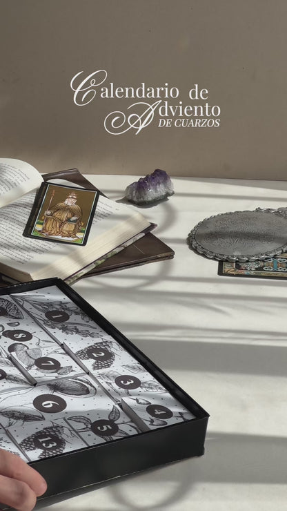 Calendario de adviento de cuarzos y minerales